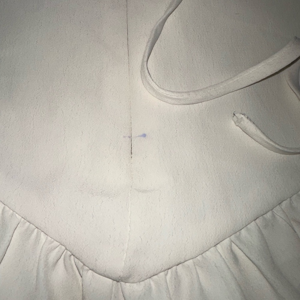 White Ruffled Mini Dress - Picture 9 of 13